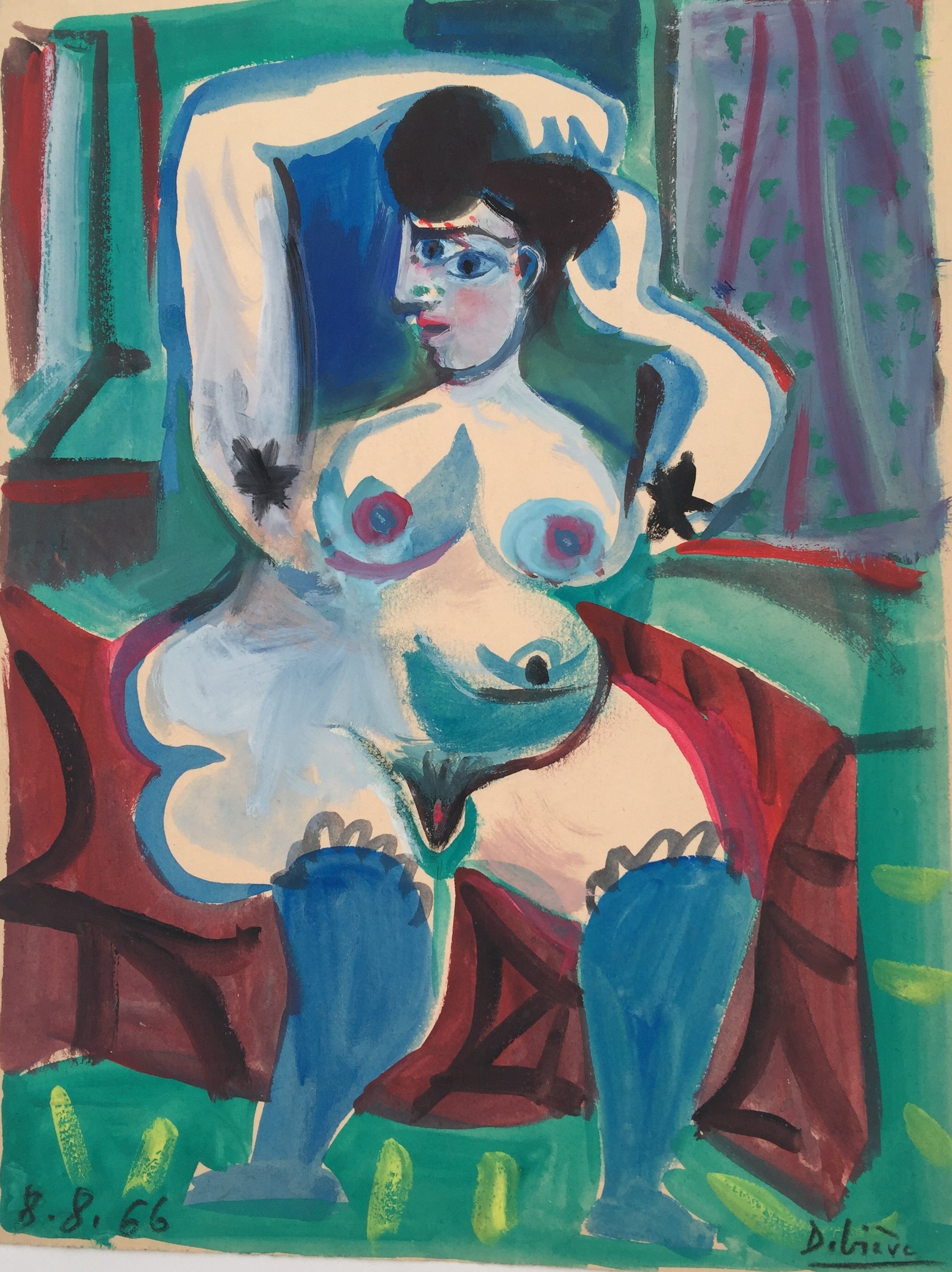 Heritage - Femme Nue en Bleue by Raymond Debieve