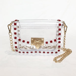 Clear Bag with Red Studs