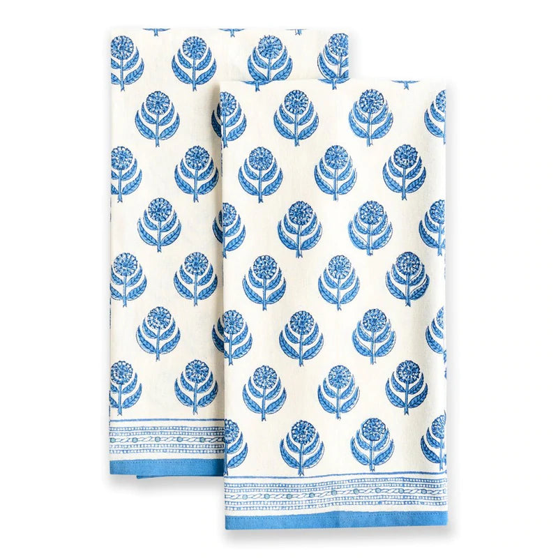 Periwinkle Blue & White Tea Towels S/2