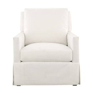 White swivel arm chair
