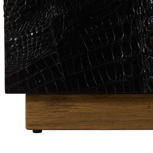 Brown Textured Square Side Table