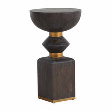 Load image into Gallery viewer, Black Wood Geometric Drink Table