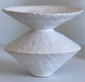 Short Zig Zag Vase in White