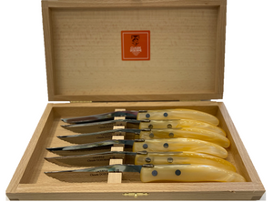 Set of Six French Steak Knives - Natural