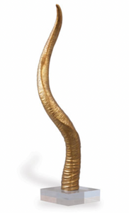 Gold Horn Sculpture 33"