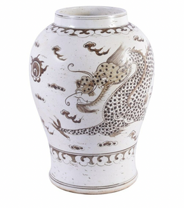 Brown Dragon Porcelain Jar