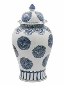 Blue & White Flower Temple Jar