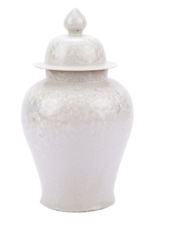 White Crystal Shell Jar 13Wx13Dx22