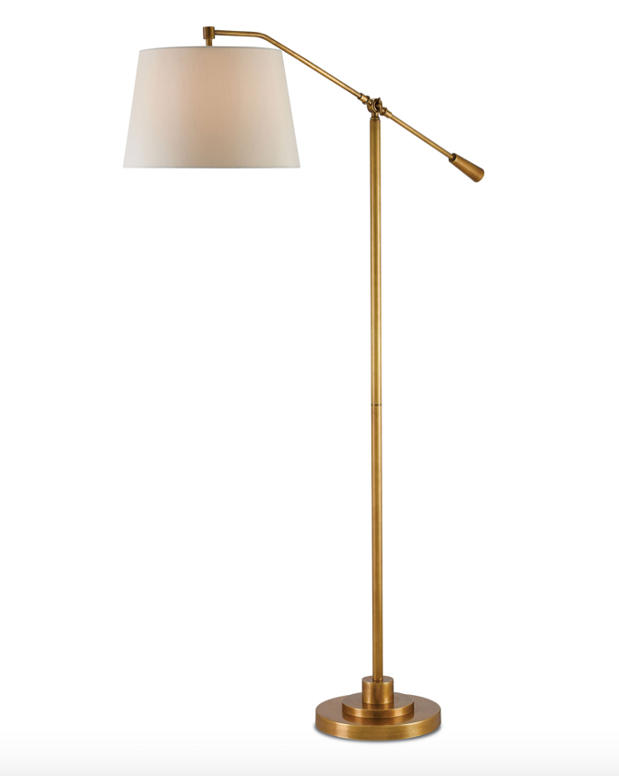 Antique Brass Floor Lamp Adjustable Arm