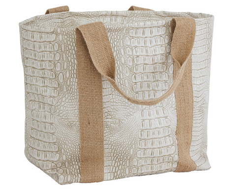 Tan Croc Mini Weekender Tote