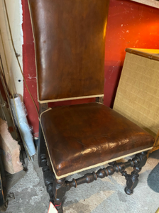 18th C Italian Leather Chair