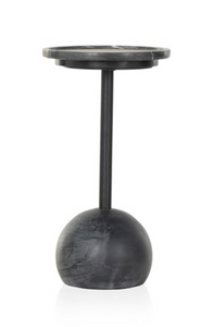 Black Marble Rounded Accent Table