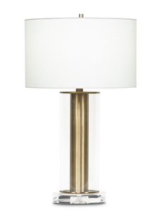 SO-Brass Column/Glass Surround Lamp