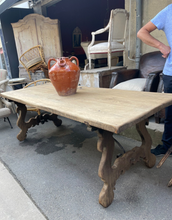 Load image into Gallery viewer, Oak Table with Iron 87x33x29H