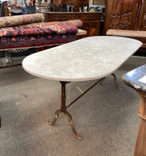 Load image into Gallery viewer, Oval Bistro Table White Marble 71x31.5x28.5