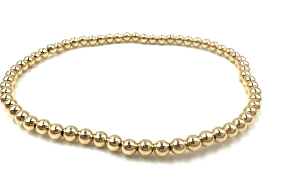 14K GF Karma 3mm Stretch Bracelet