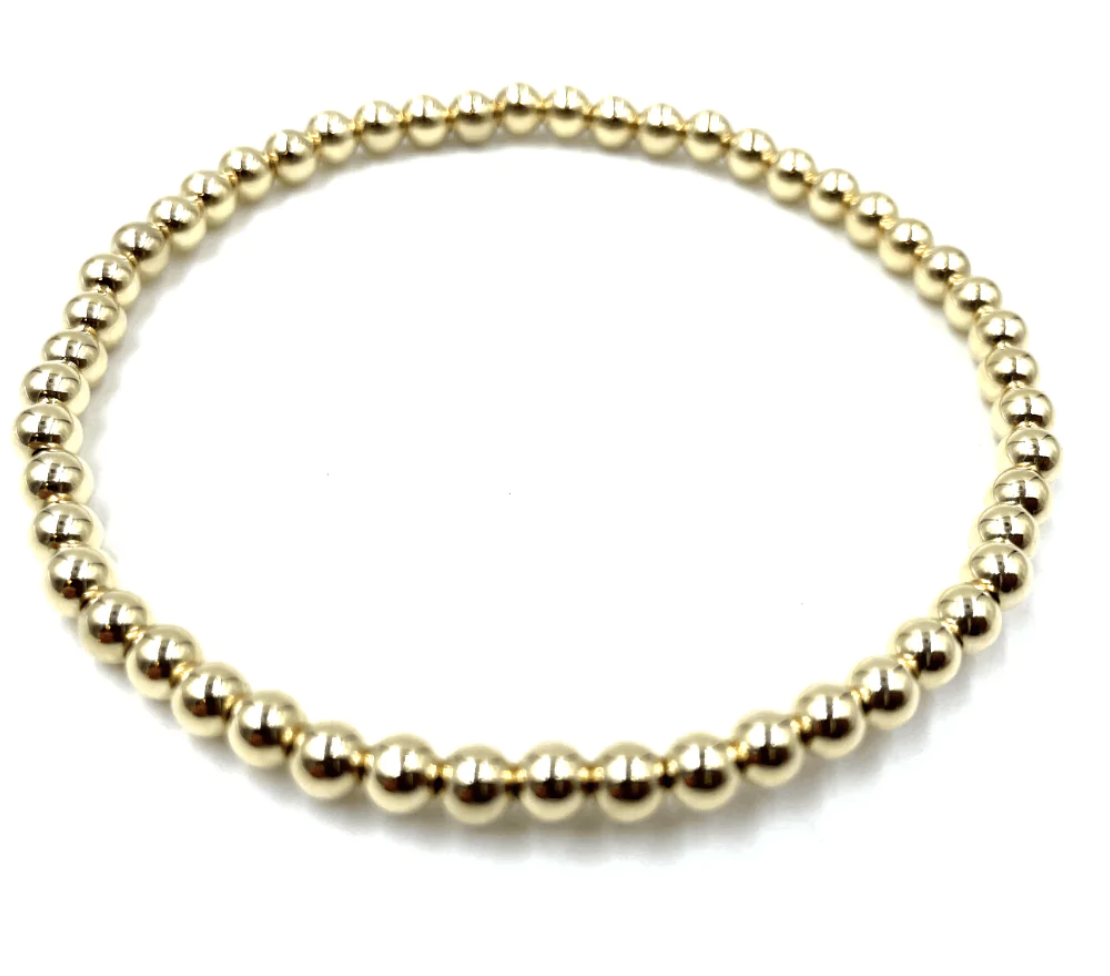 7" 14K GF Karma 4mm Stretch Bracelet