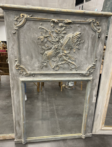 Painted Grey Trumeau-Style Mirror