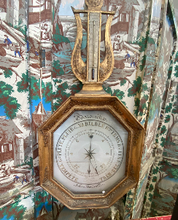 Load image into Gallery viewer, Octagonal Lyre Motif Barometer 35x17.5