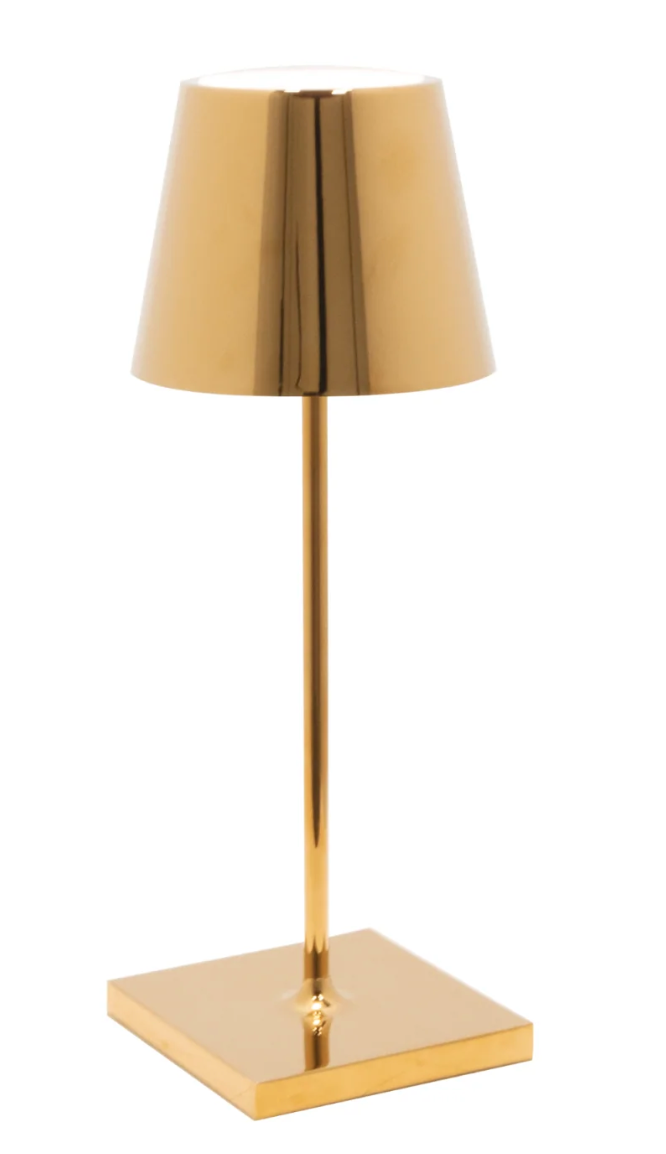 Mini Glossy Gold Lamp with Charger
