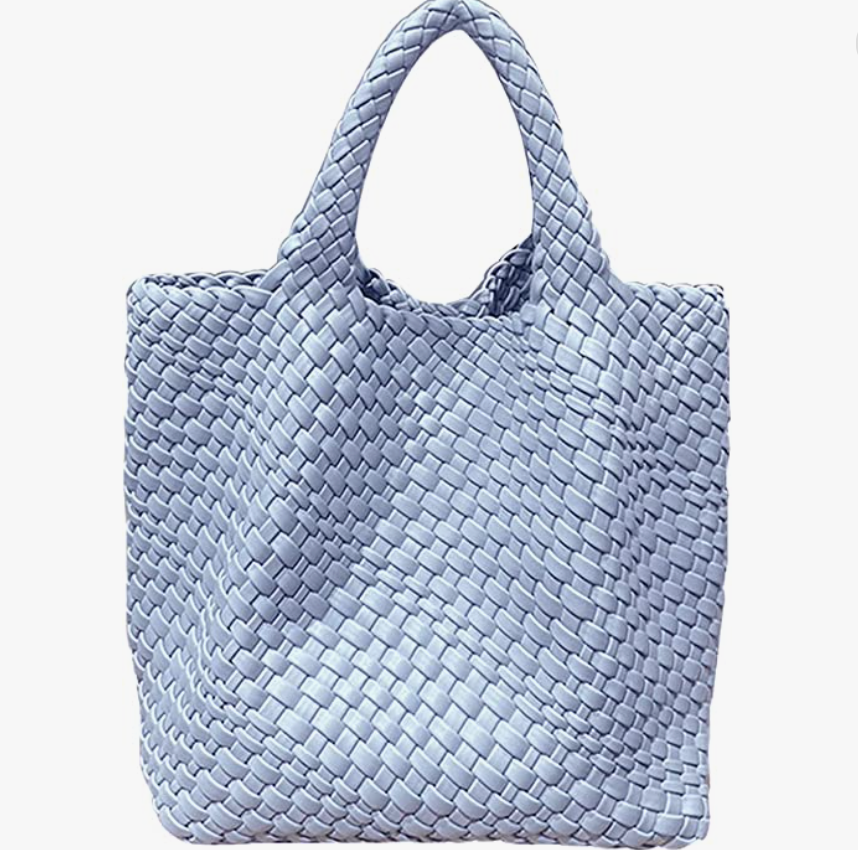 Sky Blue Woven Shoulder Bag