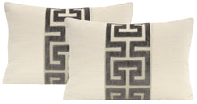 Load image into Gallery viewer, Graphite Greek Key Lumbar Pillow