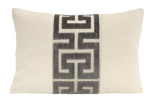 Load image into Gallery viewer, Graphite Greek Key Lumbar Pillow