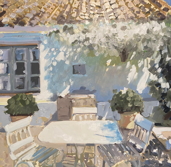 Laura Lacambra Shubert - Sunny Terrace (24 x 24 x 5)