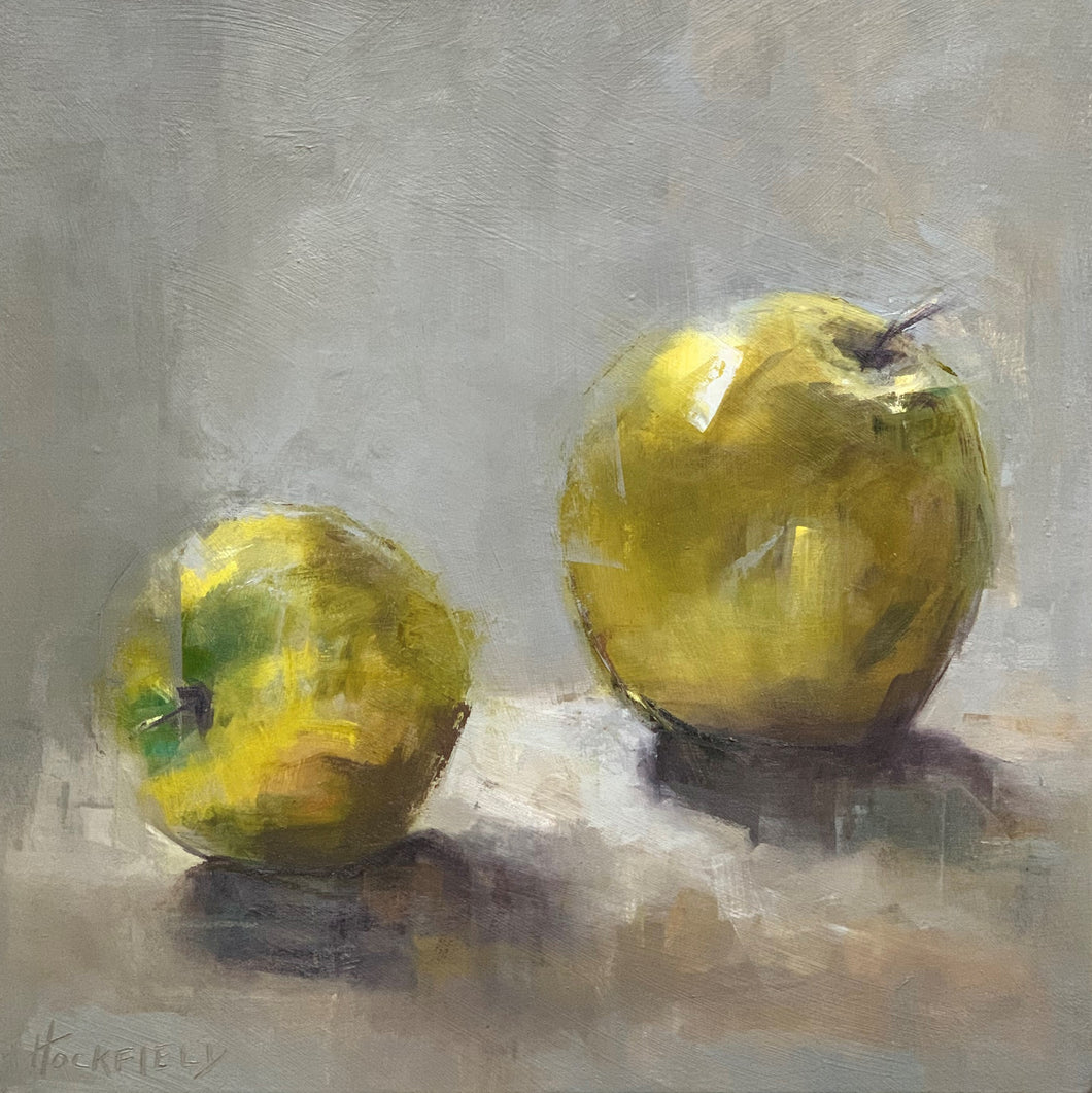 Sharon Hockfield- Two Green Apples (24 x 24)