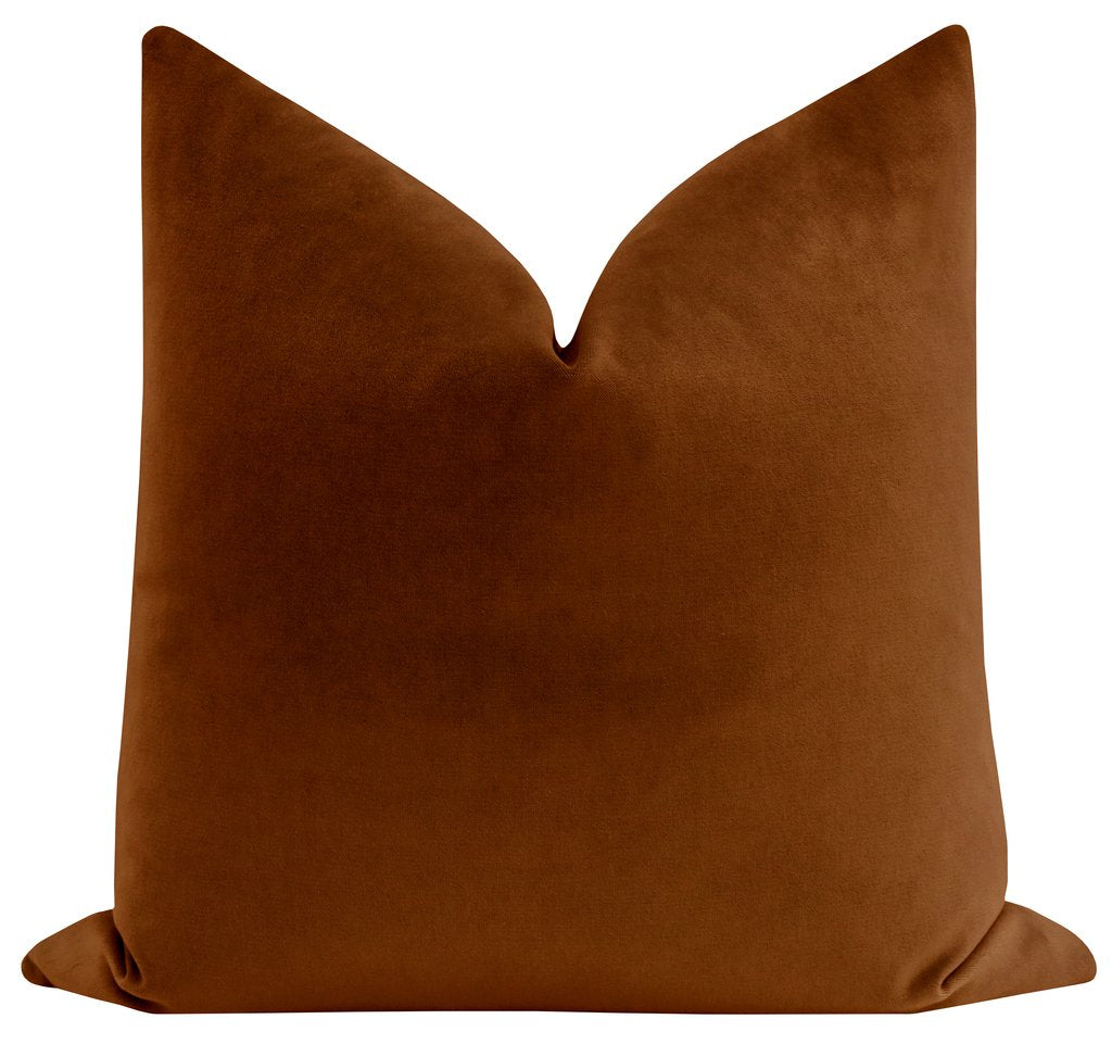Cognac Velvet Pillow