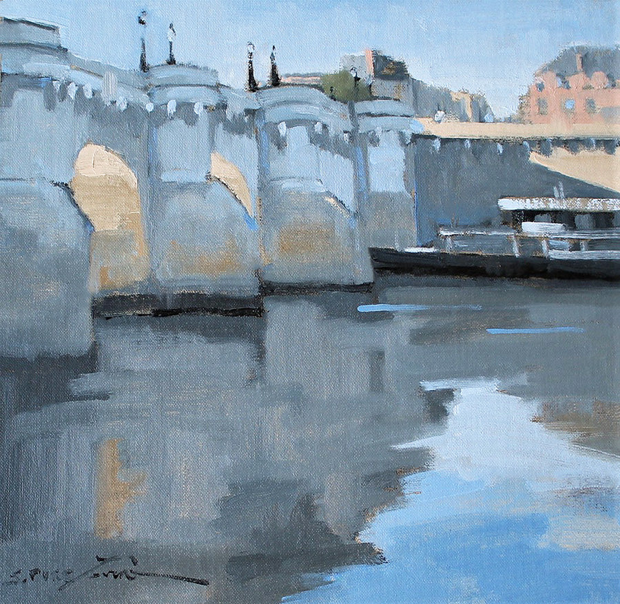 Pont Neuf Blue Hour Paris Photography Wall Art Seine River 