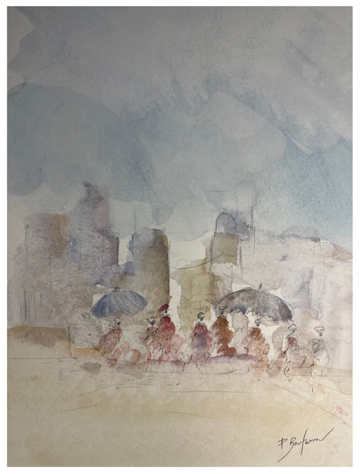Pascal Bouterin - Village en Provence (12.5 x 9.5)