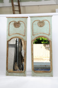 Painted Trumeau Mirror with Shell Motif