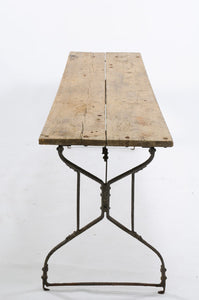 Rustic Console Table with Iron Legs