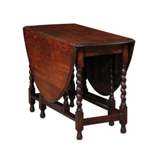 Load image into Gallery viewer, Vintage Black Gateleg Oak Table