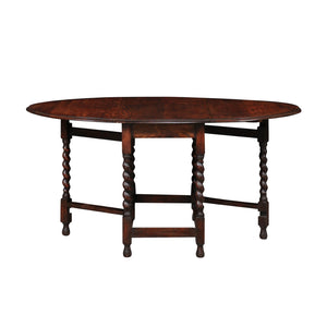 Vintage Black Gateleg Oak Table