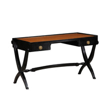 Load image into Gallery viewer, Vintage Black Desk with Leather Inlay