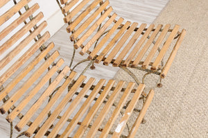 Pair of Wood and Iron Garden Chair