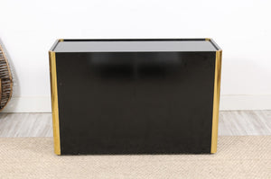 Vintage Black Lacquered Commode