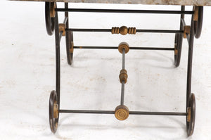 Iron and Brass Butcher Table with Slate Top