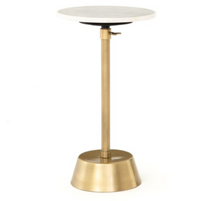 Antique Brass Adjustable End Table