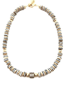 Pave African Beaded Necklace
