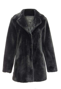 Faux Fur Coat in Black