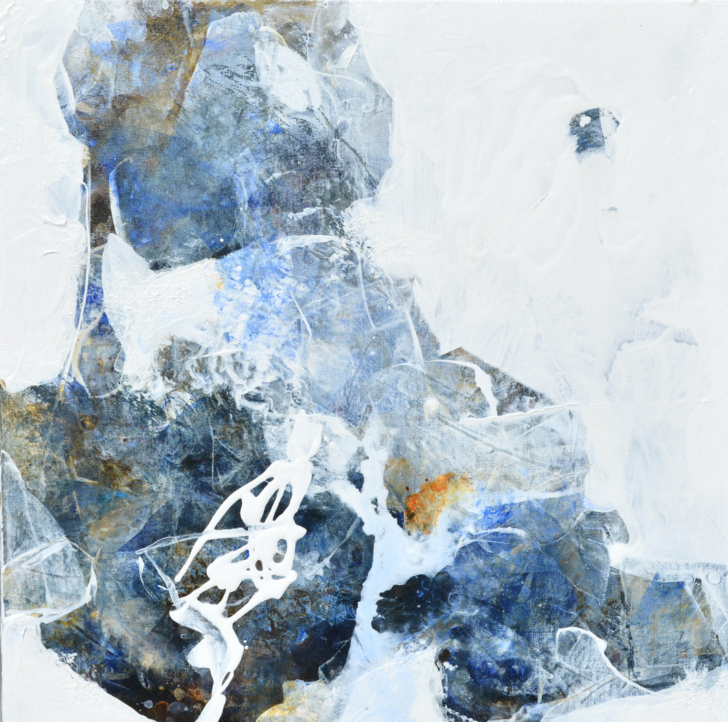 Theresa Girard - Blue Cosmos - (18 x 18)