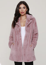 Load image into Gallery viewer, Faux Fur Coat in Blush