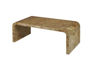 Burled  Wood Waterfall Coffee Table