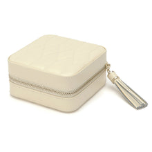 Load image into Gallery viewer, Ivory Quilted Leather Zip Travel Case