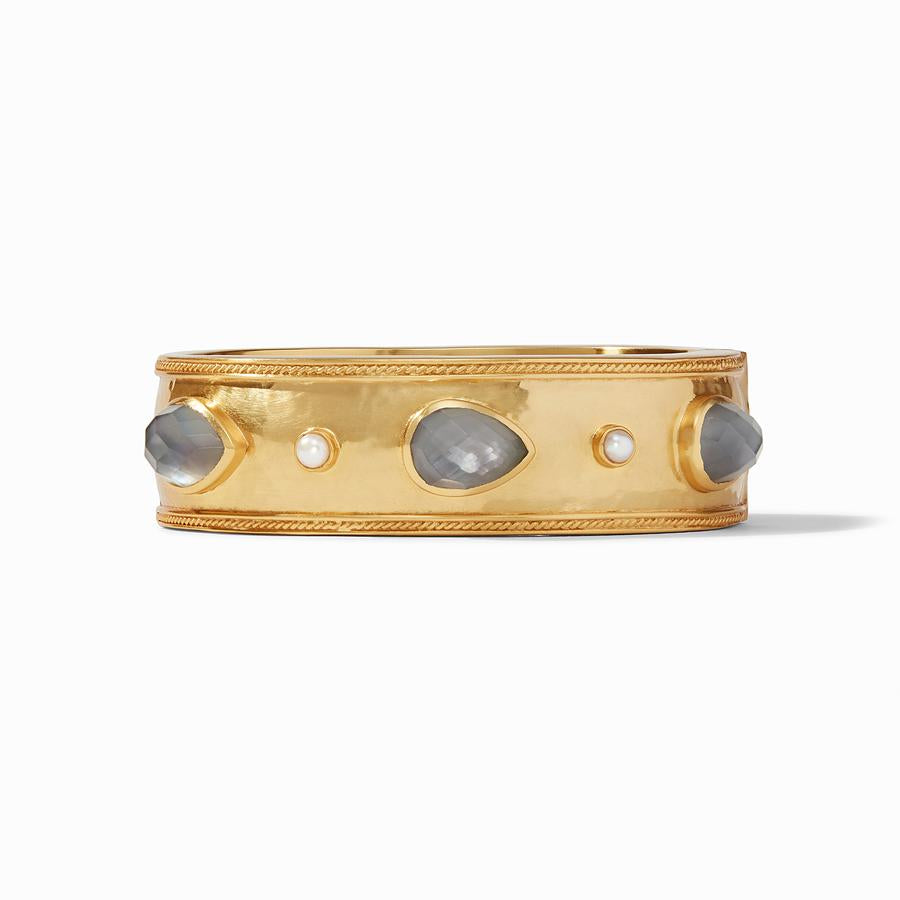 Cassis Statement Hinge Bangle in Charcoal Blue