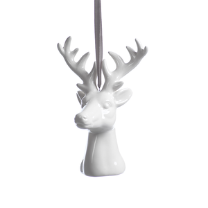 White Ceramic Reindeer Ornament