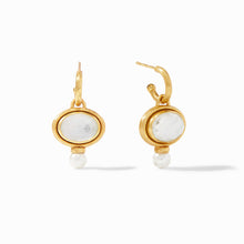Load image into Gallery viewer, Clear Crystal Simone Hoop &amp; Charm Earrings